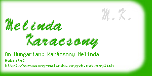 melinda karacsony business card